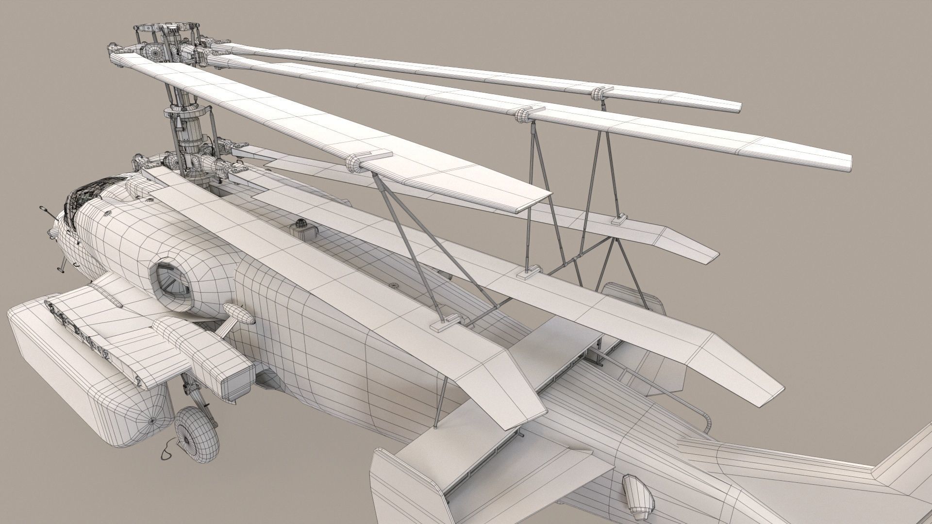 Kamov Ka-52K Katran Complex Animation Low-poly 3D model_36