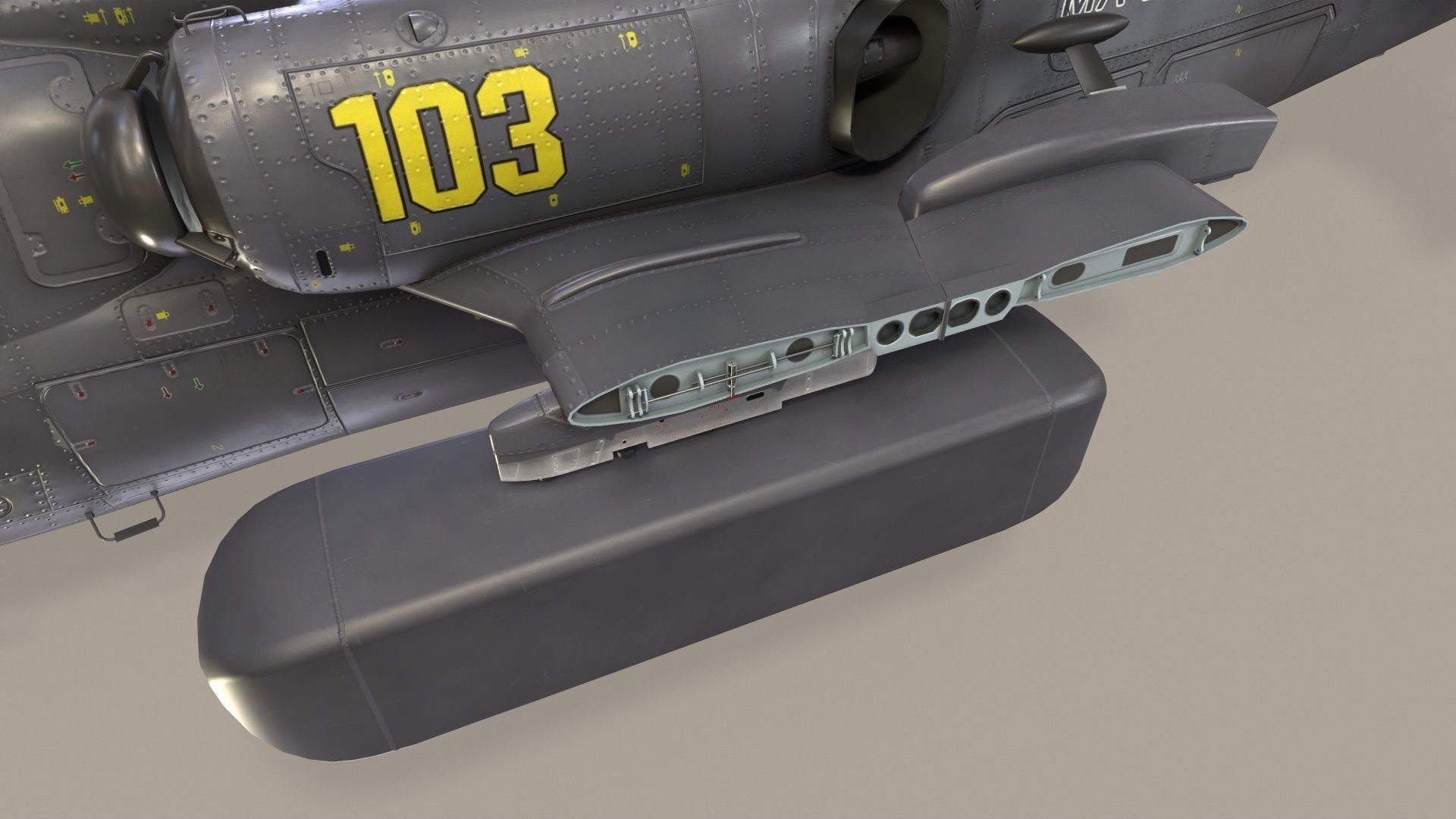 Kamov Ka-52K Katran Complex Animation Low-poly 3D model_21