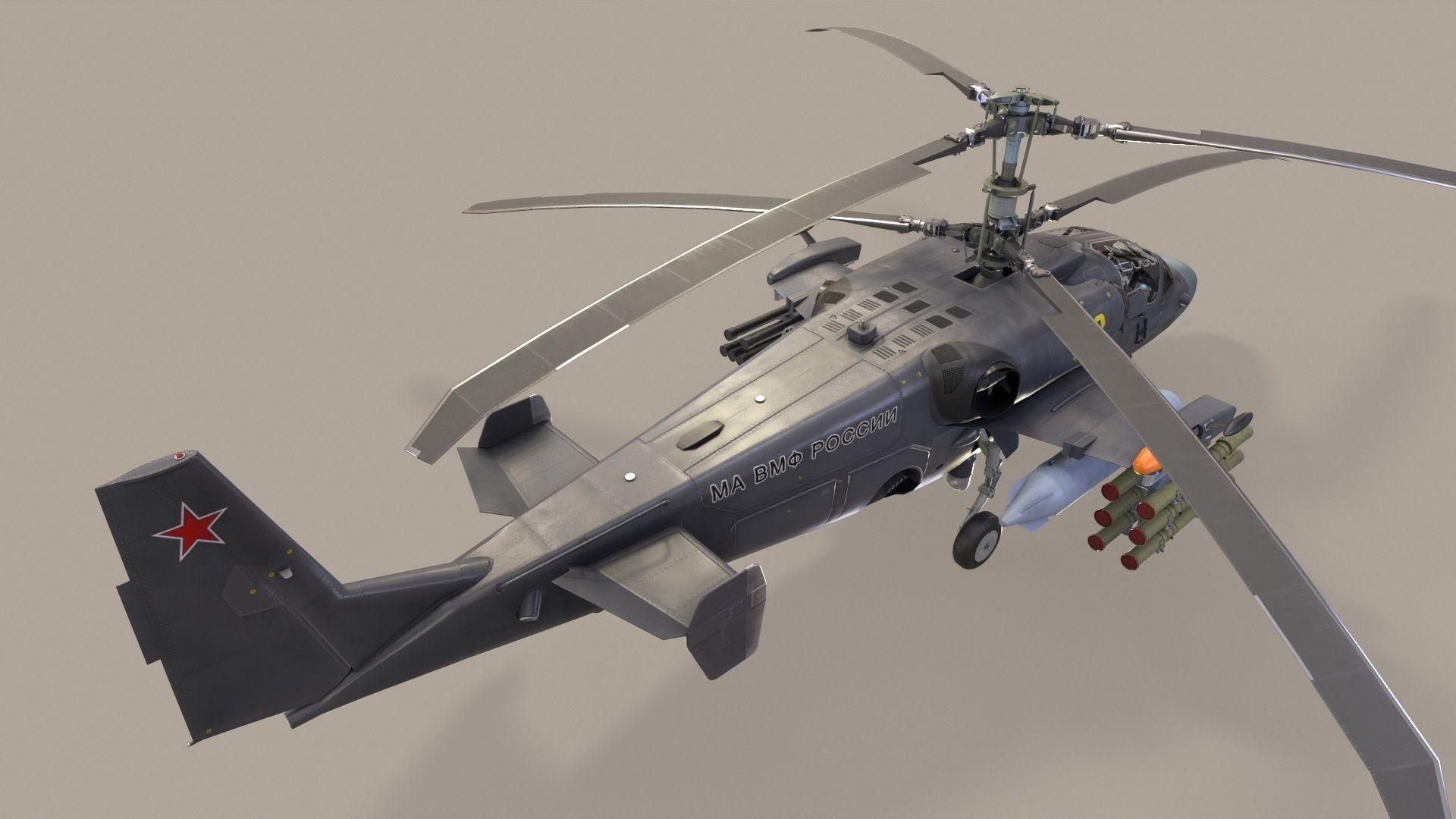 Kamov Ka-52K Katran Complex Animation Low-poly 3D model_4