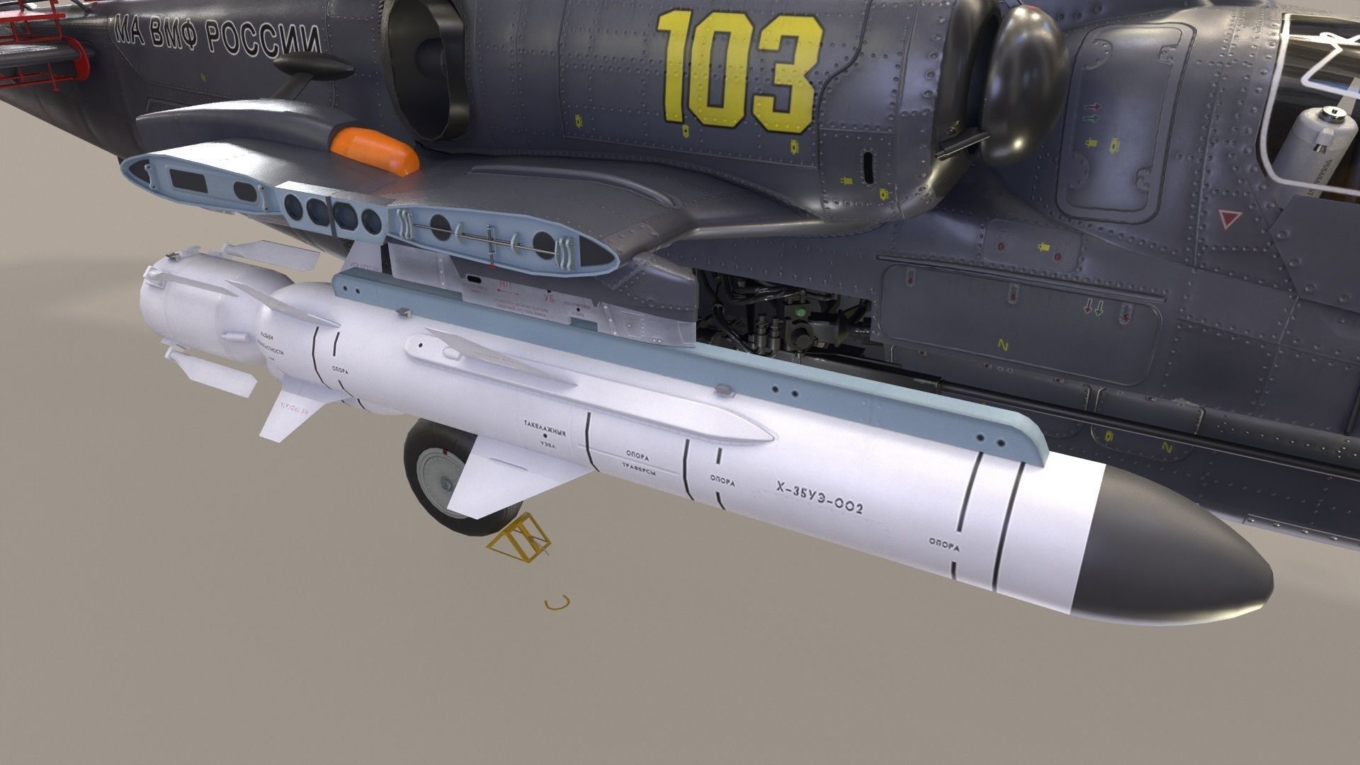 Kamov Ka-52K Katran Complex Animation Low-poly 3D model_20