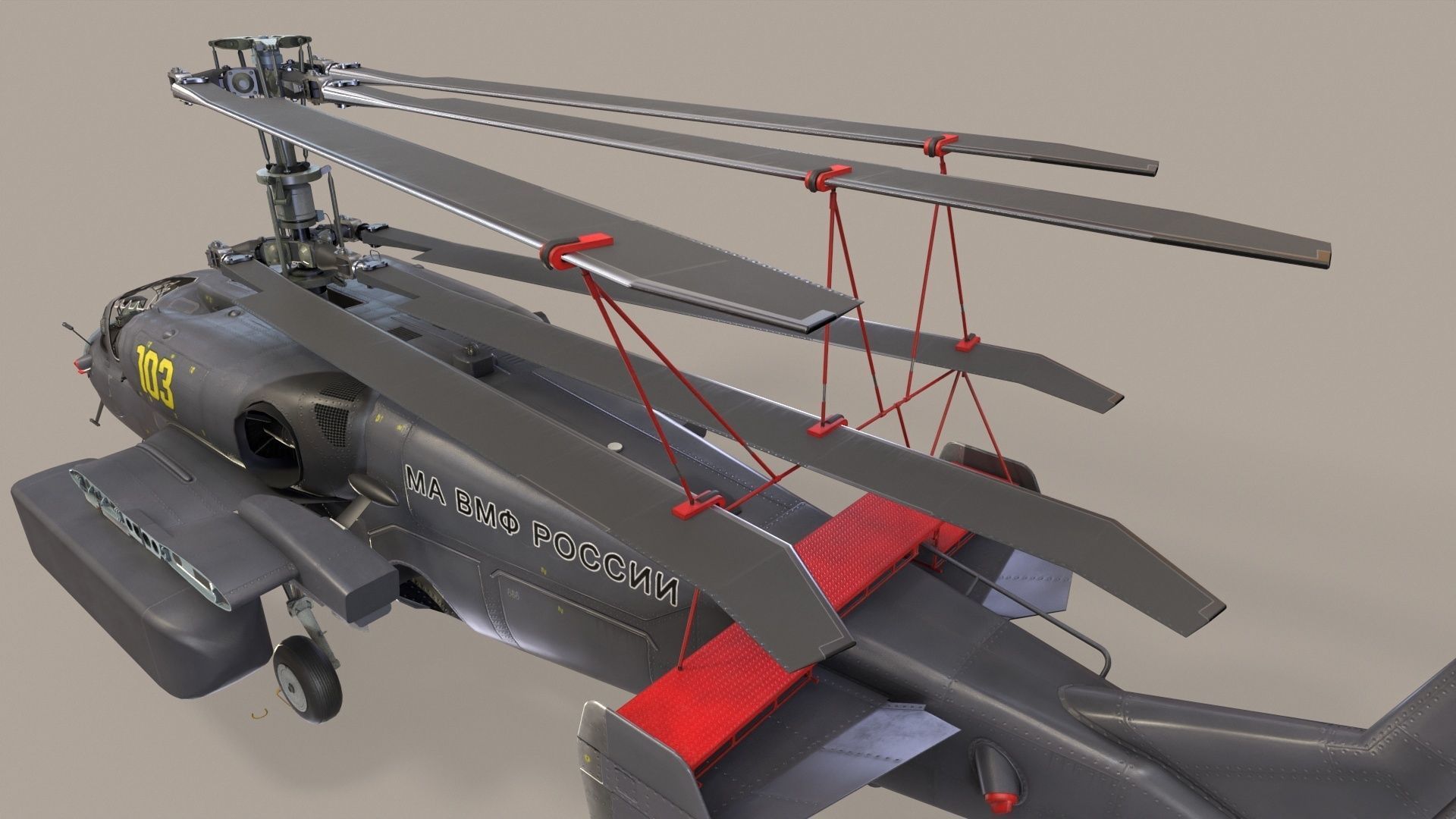 Kamov Ka-52K Katran Complex Animation Low-poly 3D model_22