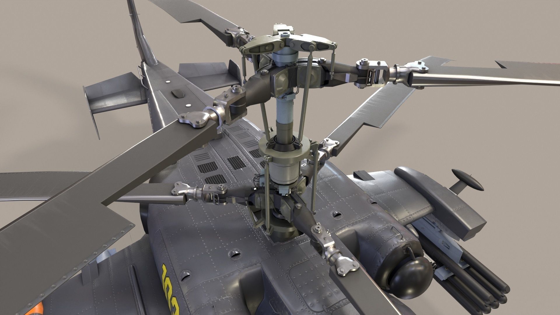 Kamov Ka-52K Katran Complex Animation Low-poly 3D model_9