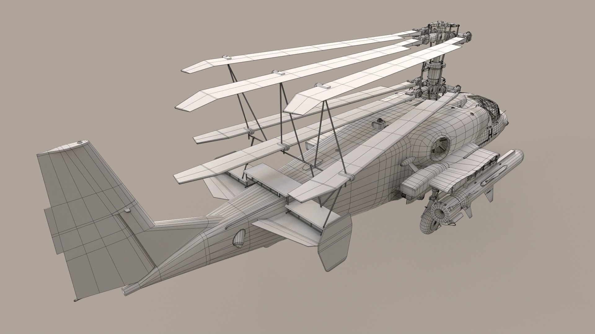 Kamov Ka-52K Katran Complex Animation Low-poly 3D model_33