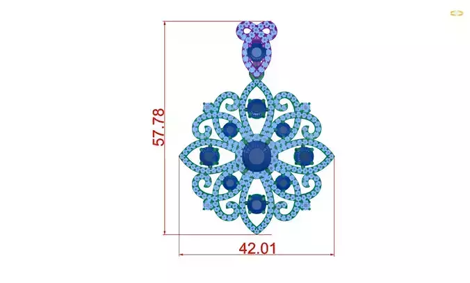 pendant with sapphires and diamonds