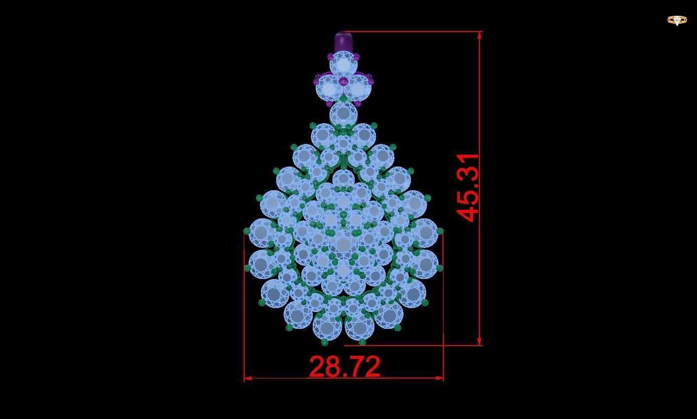 pendant Pear 3D print model_2