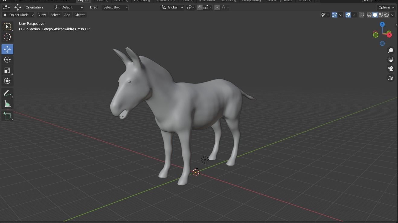 Donkey Animal For Games and Animation Low-poly 3D model_14