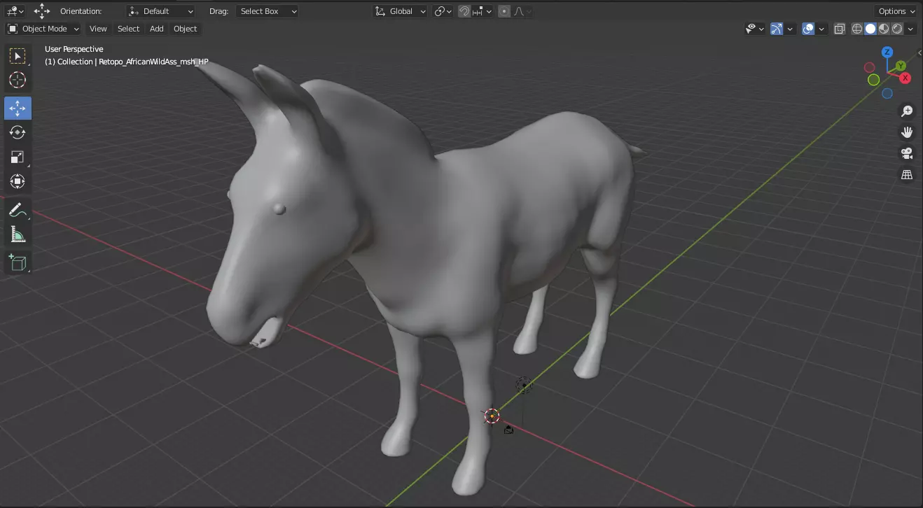 Donkey Animal For Games and Animation Low-poly 3D model_0