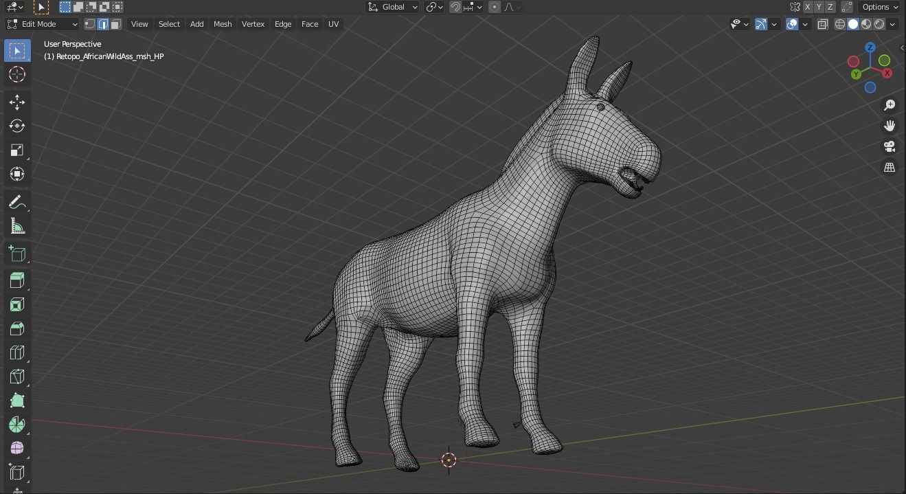 Donkey Animal For Games and Animation Low-poly 3D model_10