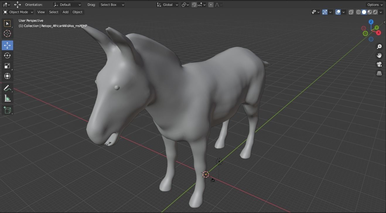 Donkey Animal For Games and Animation Low-poly 3D model_3