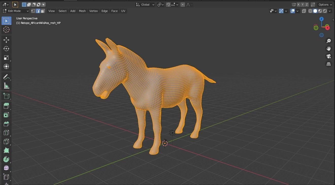 Donkey Animal For Games and Animation Low-poly 3D model_23