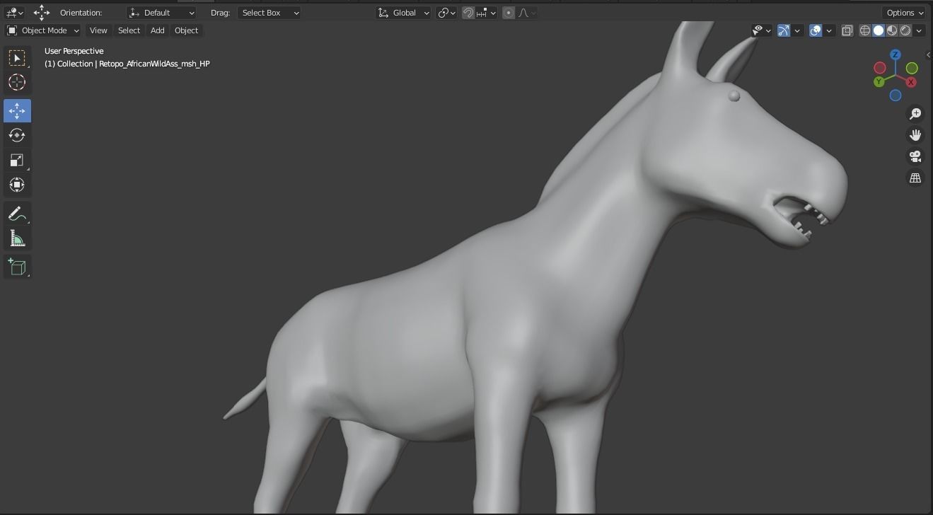 Donkey Animal For Games and Animation Low-poly 3D model_1