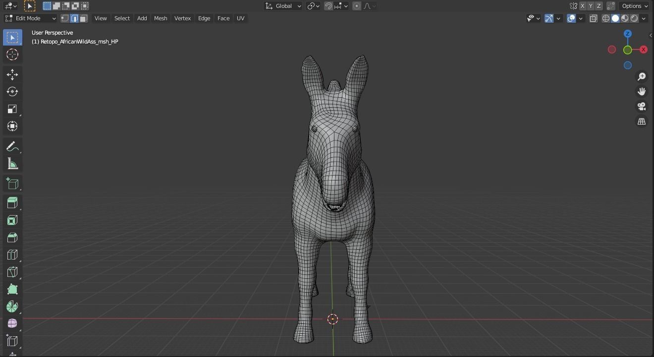 Donkey Animal For Games and Animation Low-poly 3D model_11
