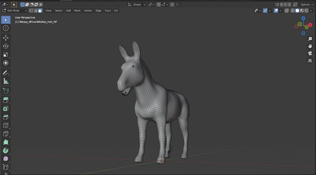 Donkey Animal For Games and Animation Low-poly 3D model_9