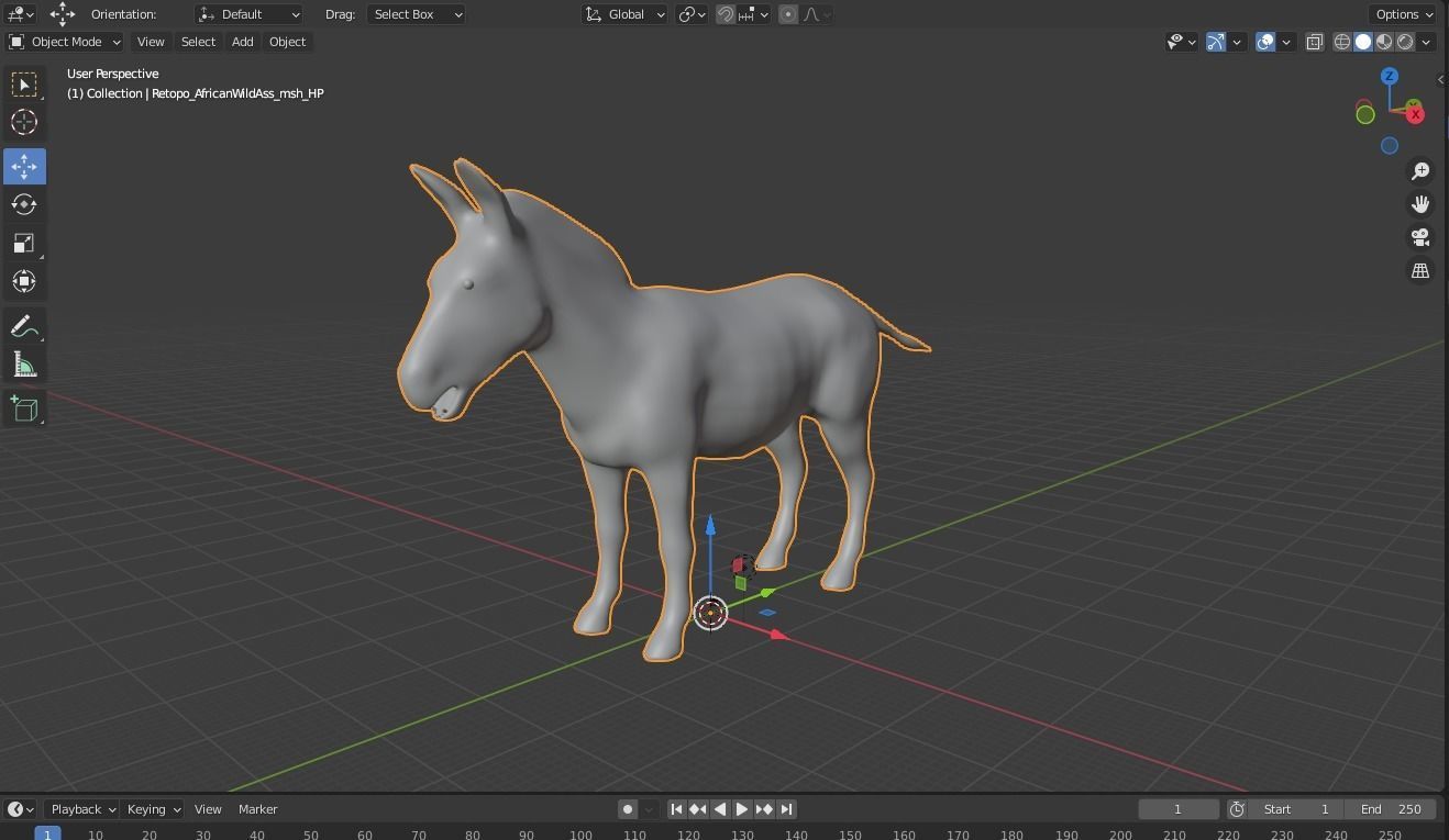 Donkey Animal For Games and Animation Low-poly 3D model_12