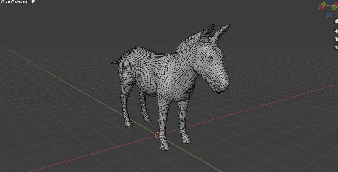 Donkey Animal For Games and Animation Low-poly 3D model_24