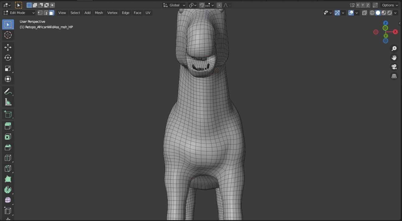 Donkey Animal For Games and Animation Low-poly 3D model_8