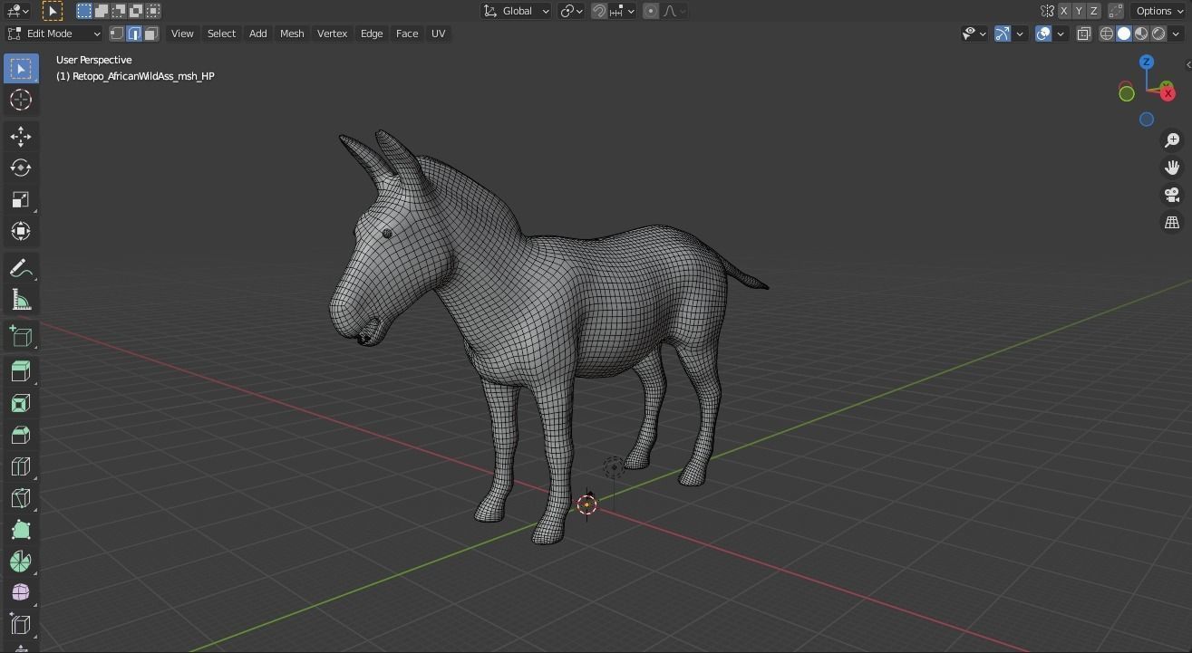 Donkey Animal For Games and Animation Low-poly 3D model_22