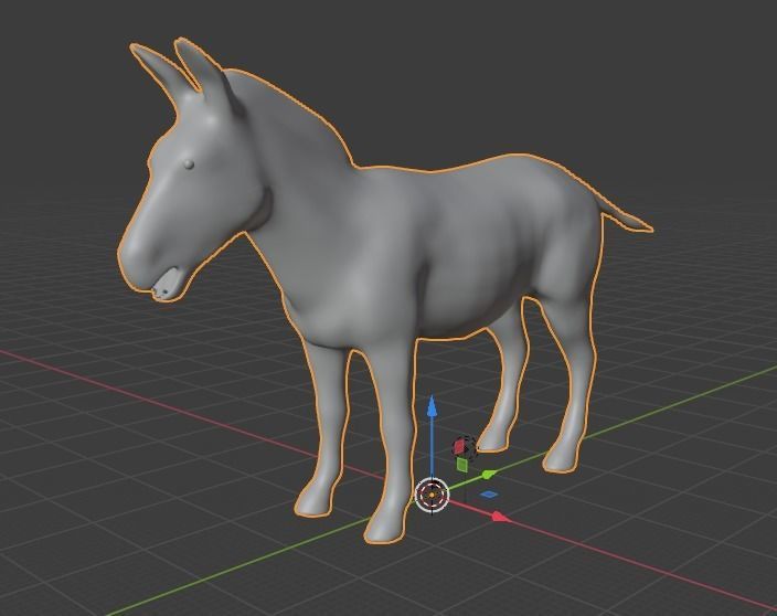 Donkey Animal For Games and Animation Low-poly 3D model_2