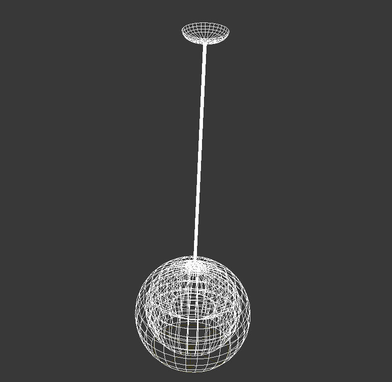 copper and glass hanging light 3D model_11