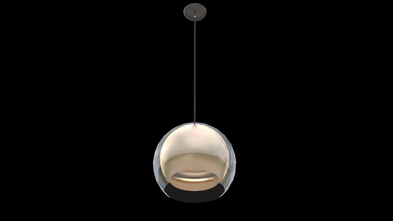 copper and glass hanging light 3D model_1