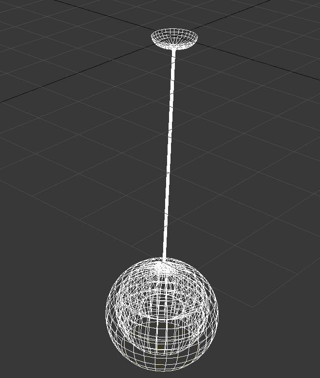 copper and glass hanging light 3D model_10