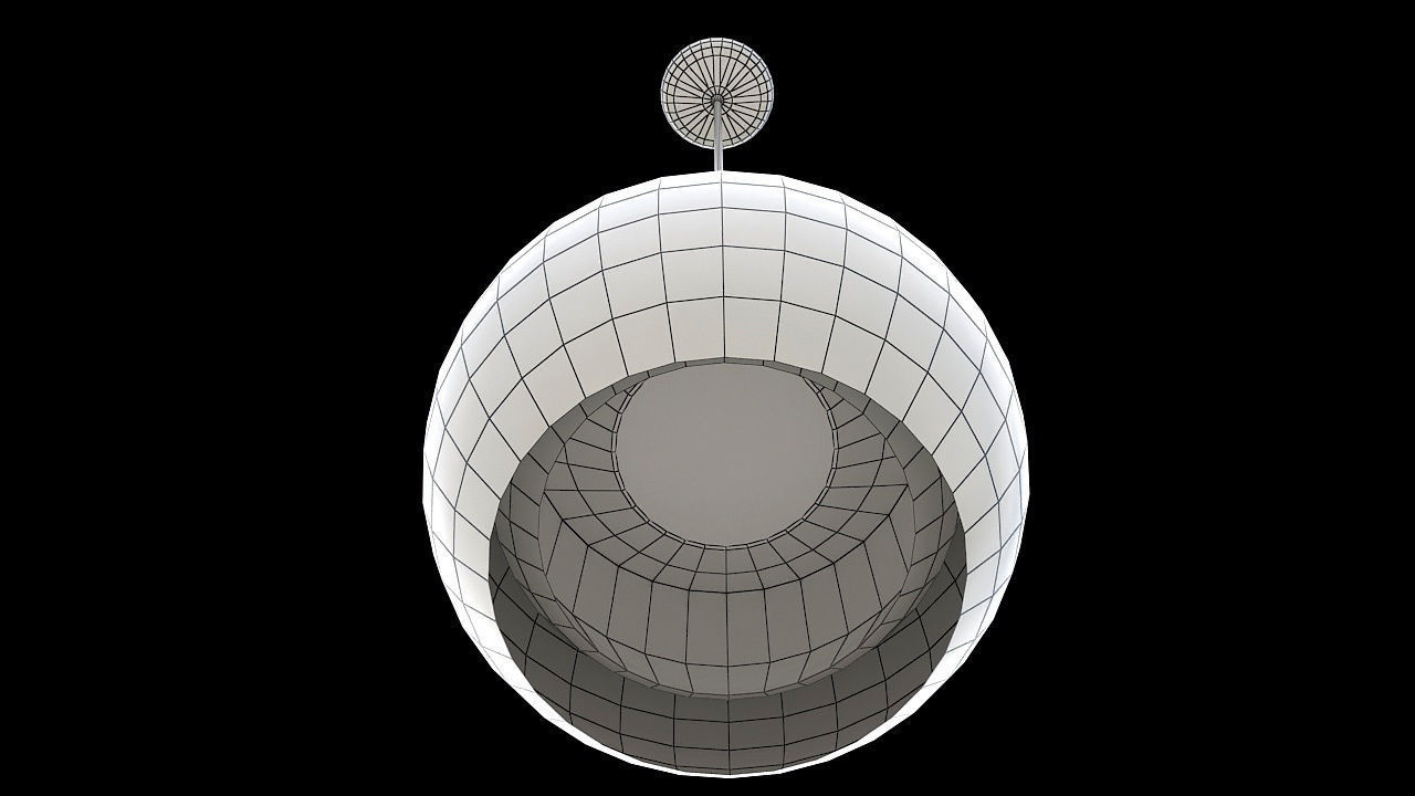 copper and glass hanging light 3D model_5