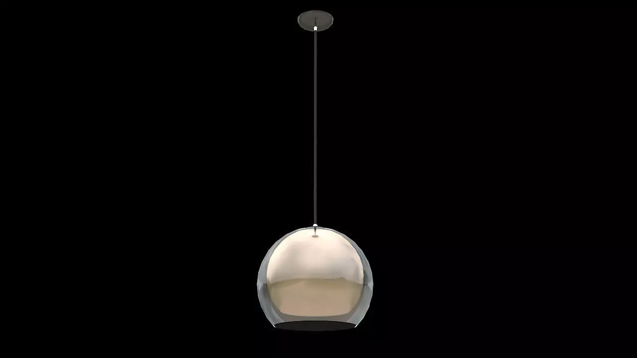 copper and glass hanging light 3D model_0