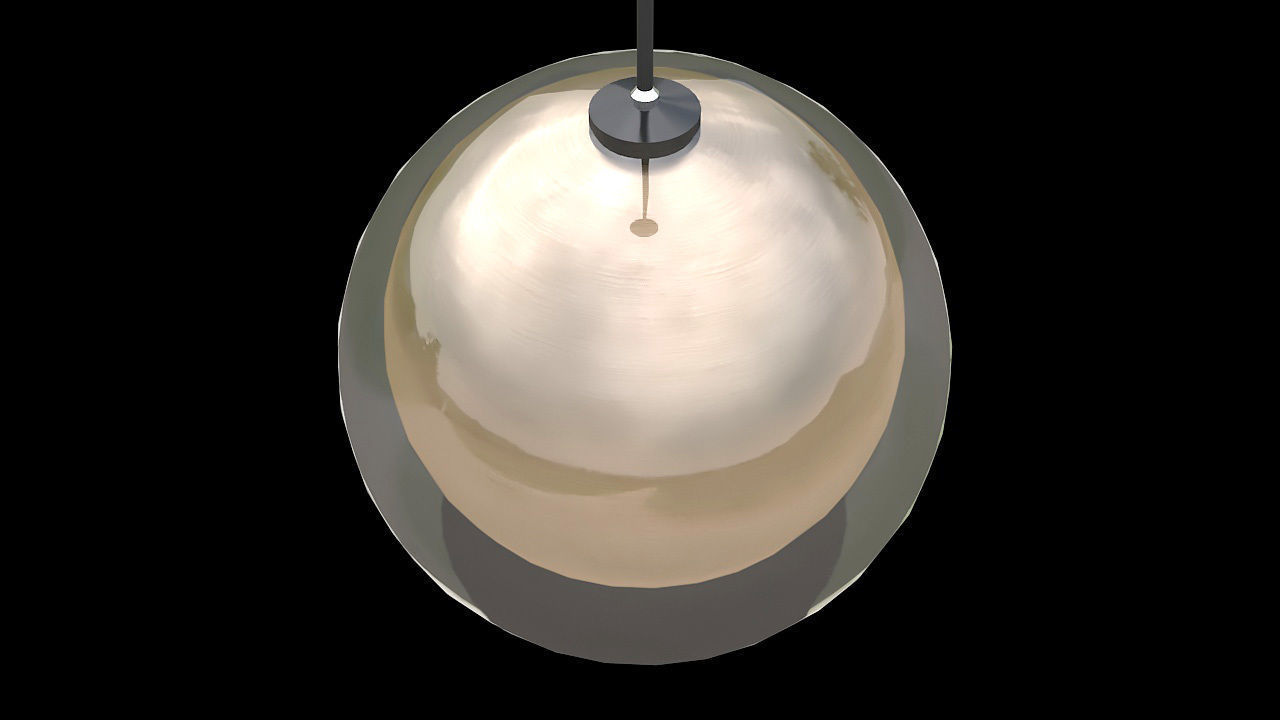 copper and glass hanging light 3D model_4