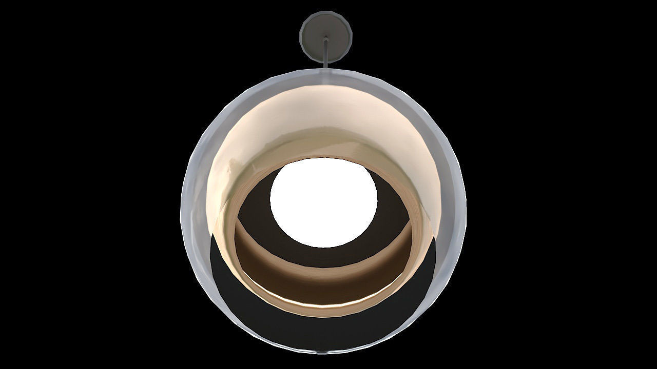 copper and glass hanging light 3D model_3