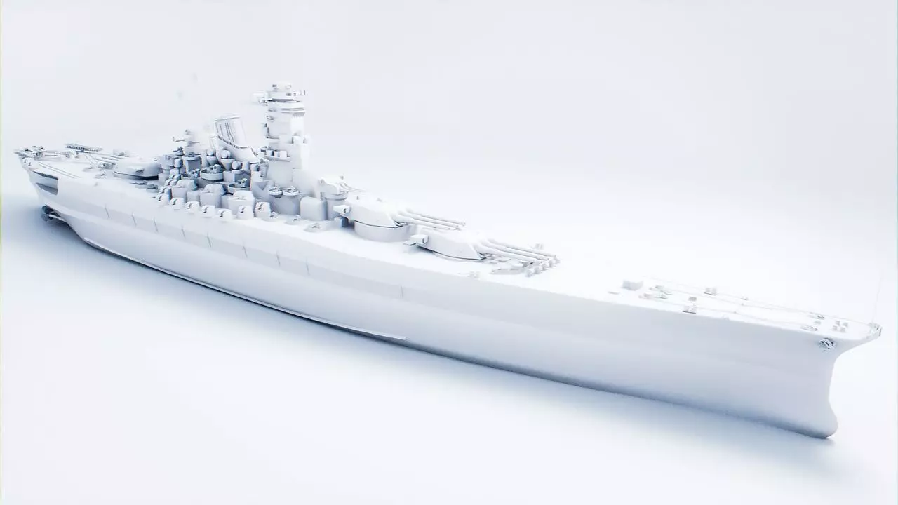 Yamato Class - WW2 Japanese Battleship Low-poly 3D model_7