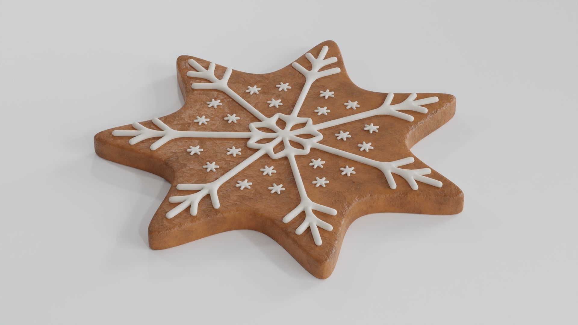 Gingerbread Christmas Cookie - Snowflake 3D Model Collection_17