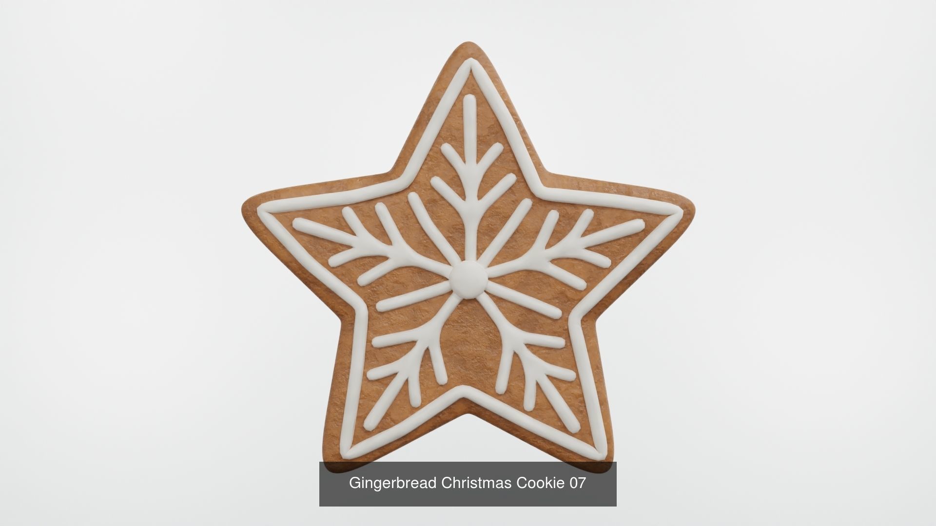 Gingerbread Christmas Cookie - Snowflake 3D Model Collection_13
