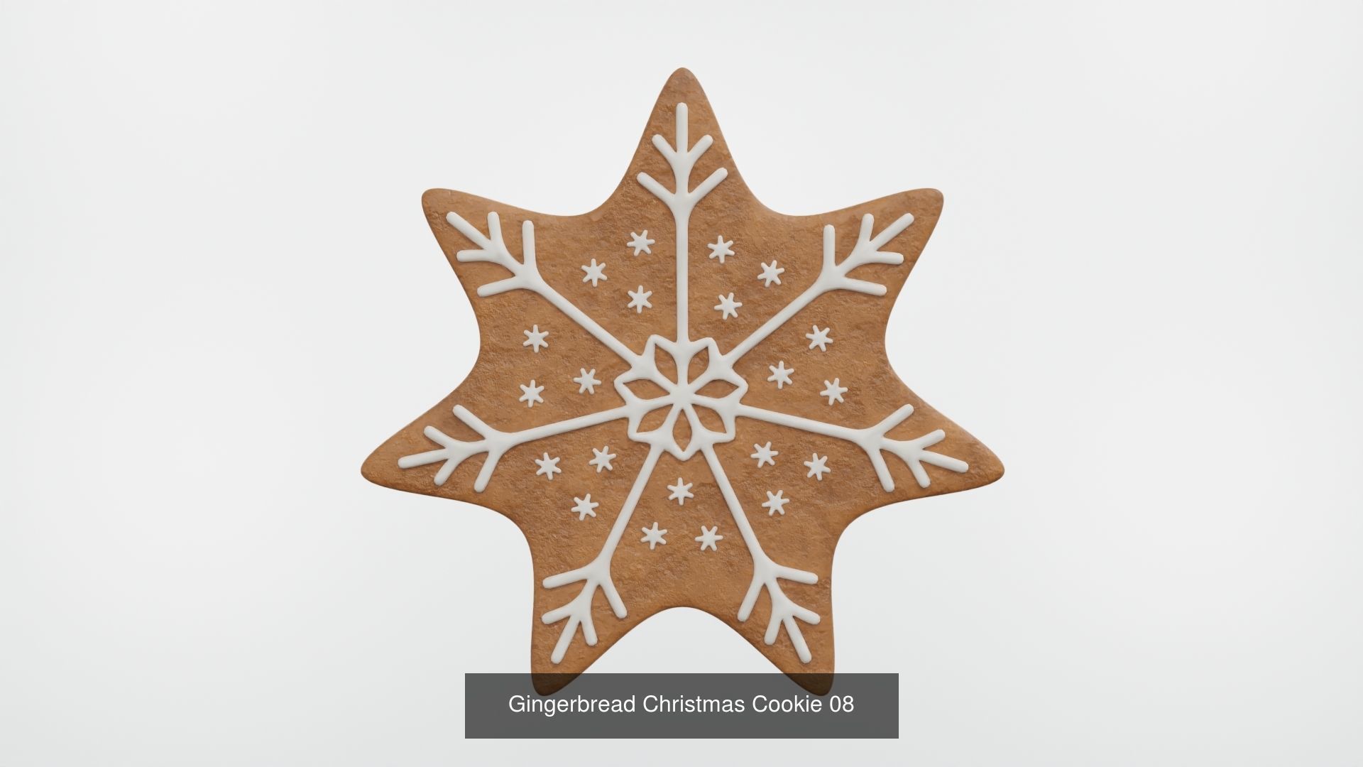Gingerbread Christmas Cookie - Snowflake 3D Model Collection_16