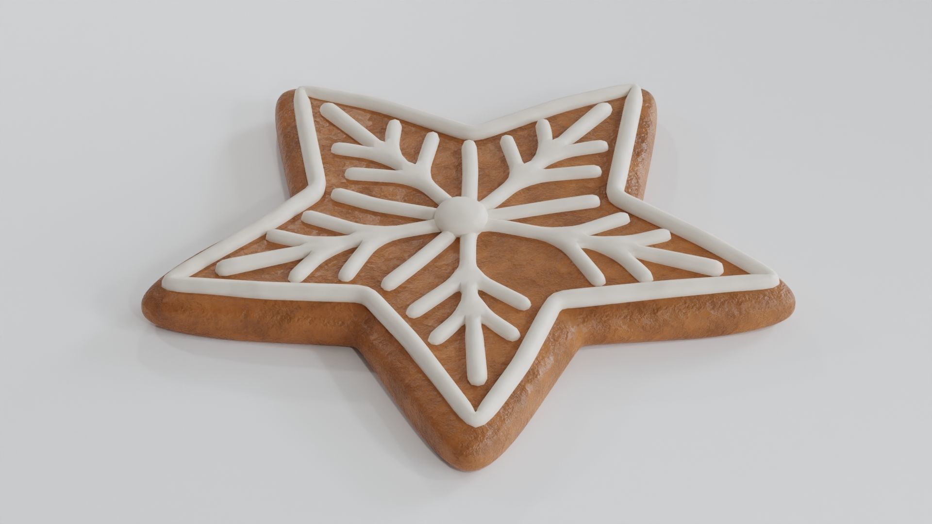 Gingerbread Christmas Cookie - Snowflake 3D Model Collection_14