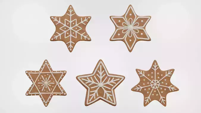 Gingerbread Christmas Cookie - Snowflake