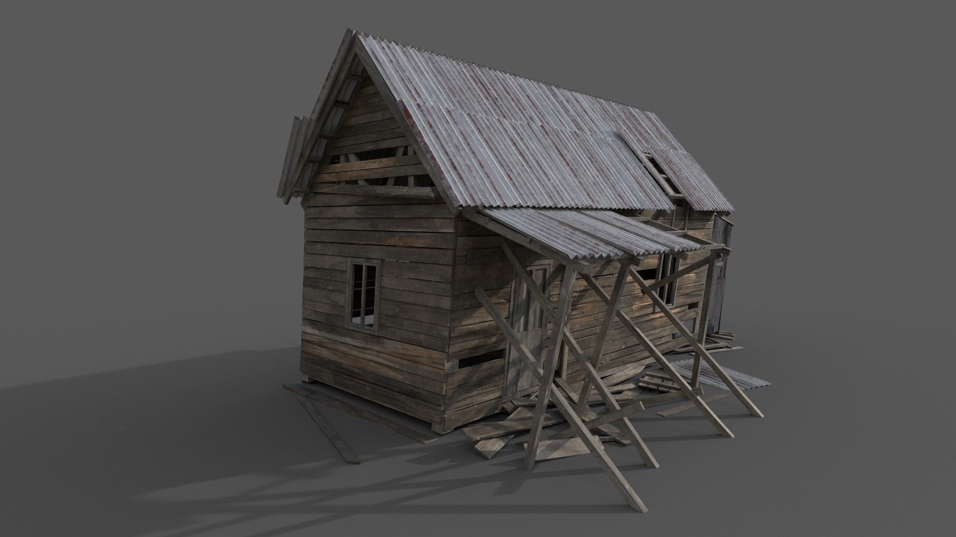 Old House Low-poly 3D model_12
