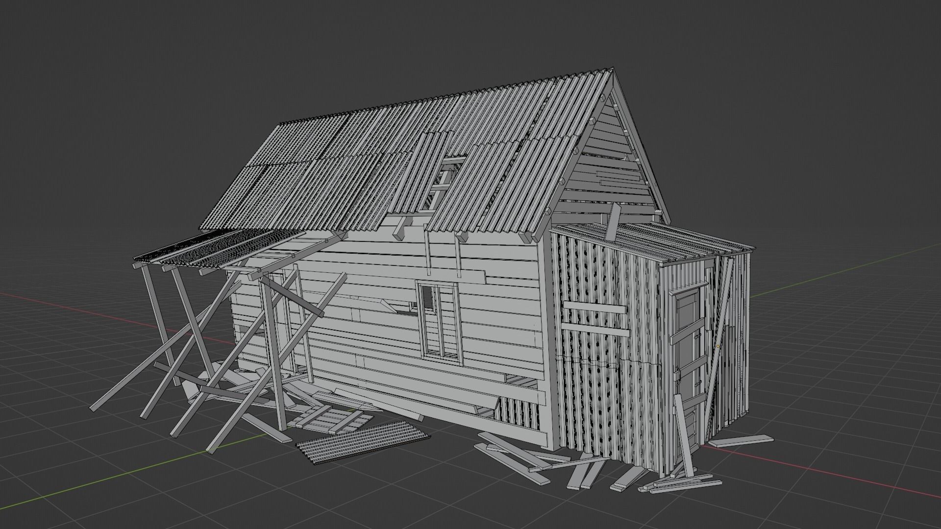 Old House Low-poly 3D model_3