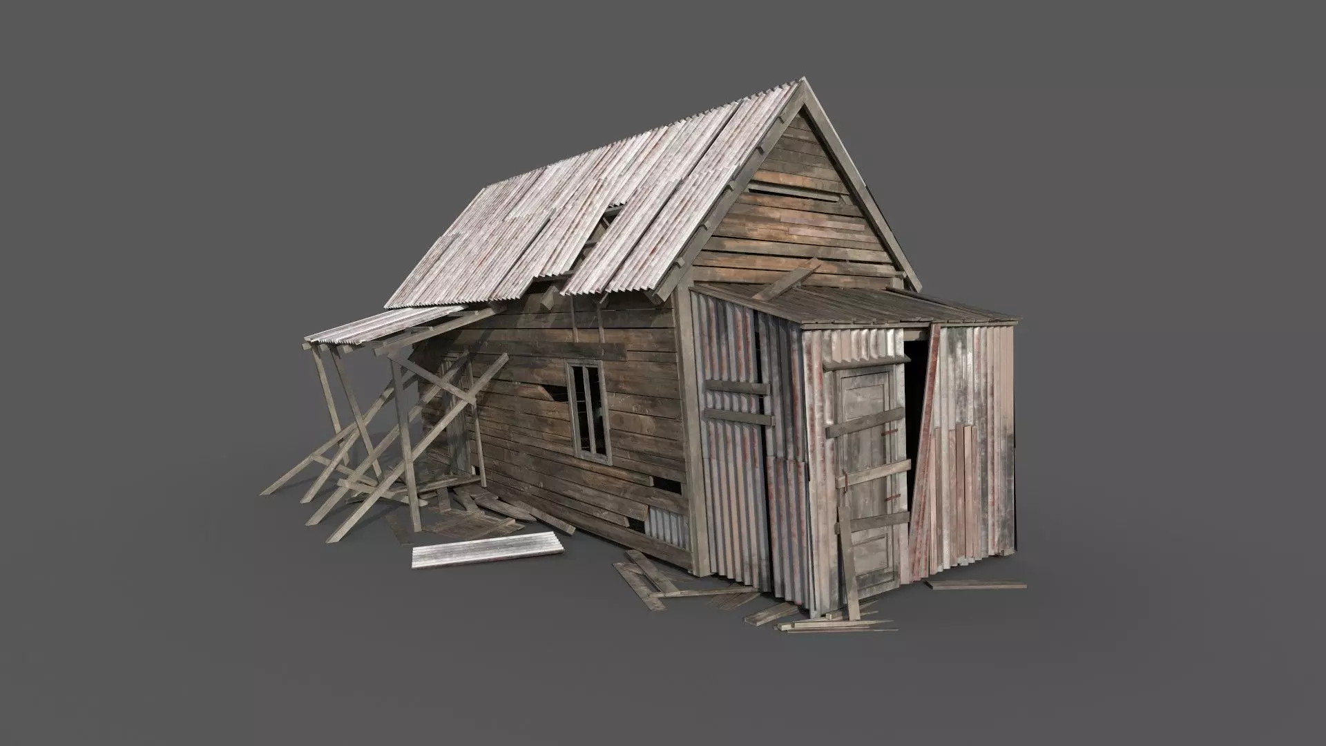 Old House Low-poly 3D model_0