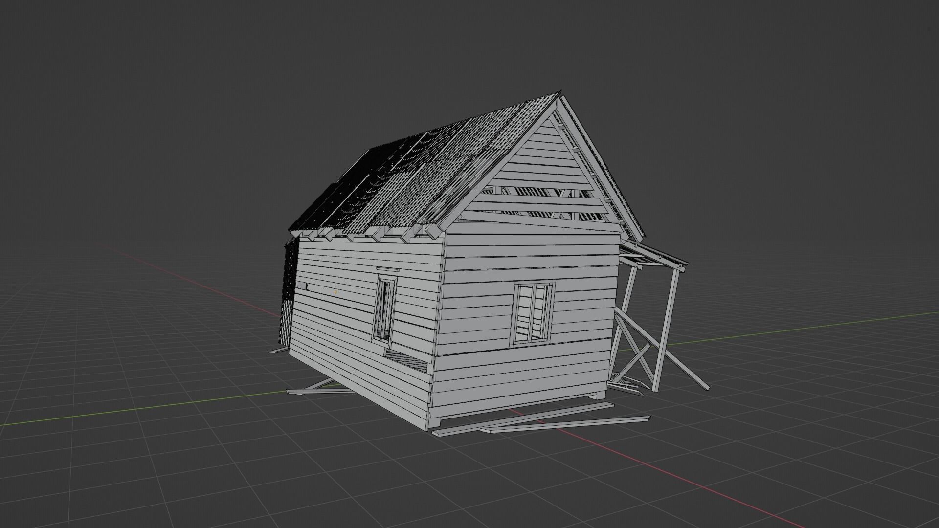 Old House Low-poly 3D model_5