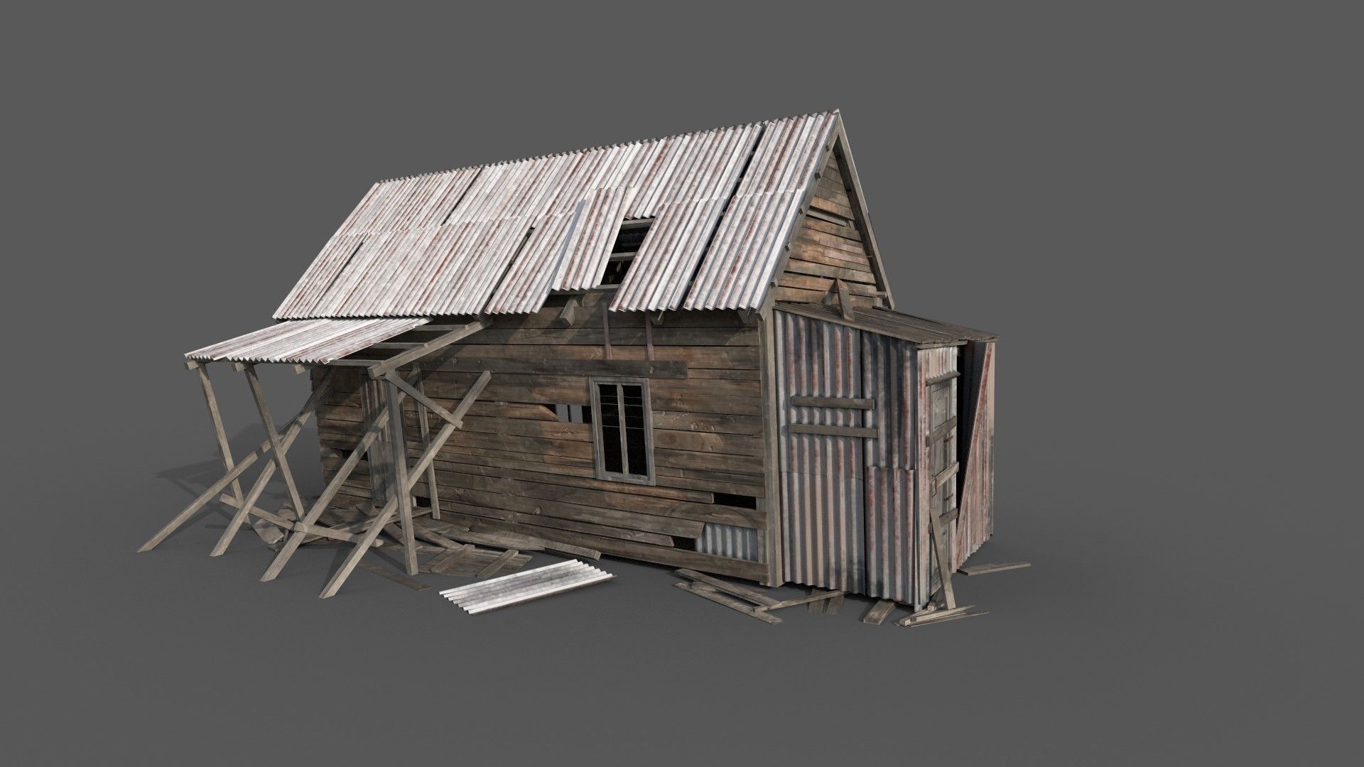 Old House Low-poly 3D model_1