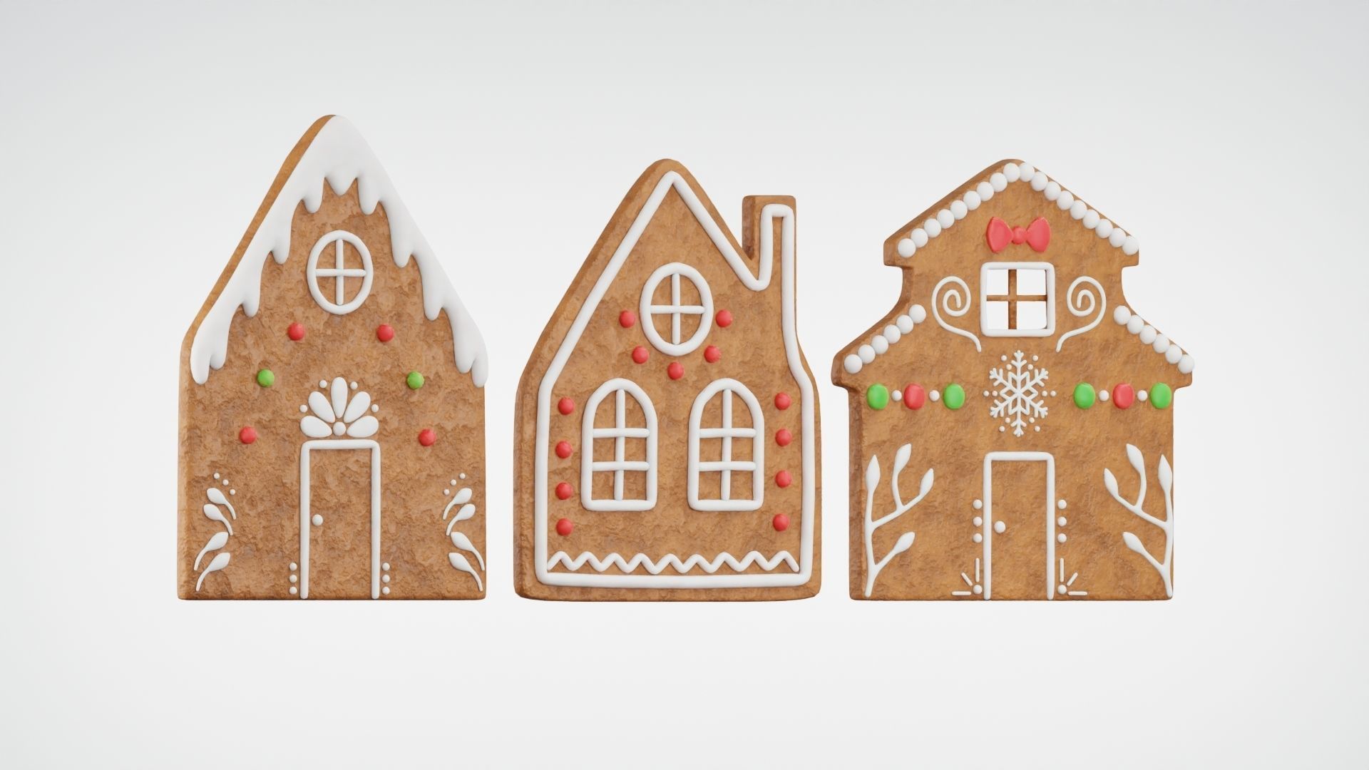 Gingerbread Christmas Cookie - House 3D Model Collection_3