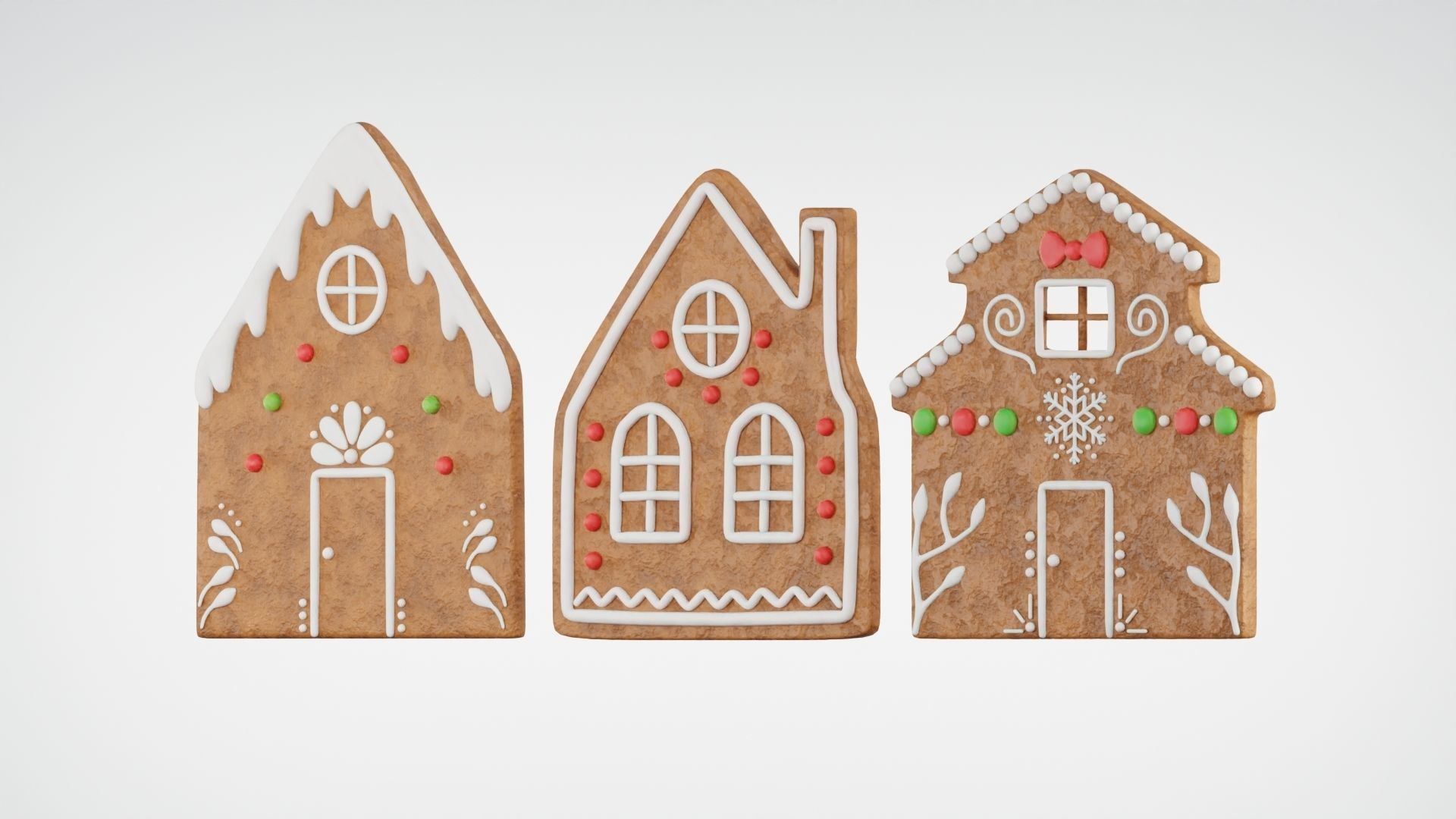 Gingerbread Christmas Cookie - House 3D Model Collection_2