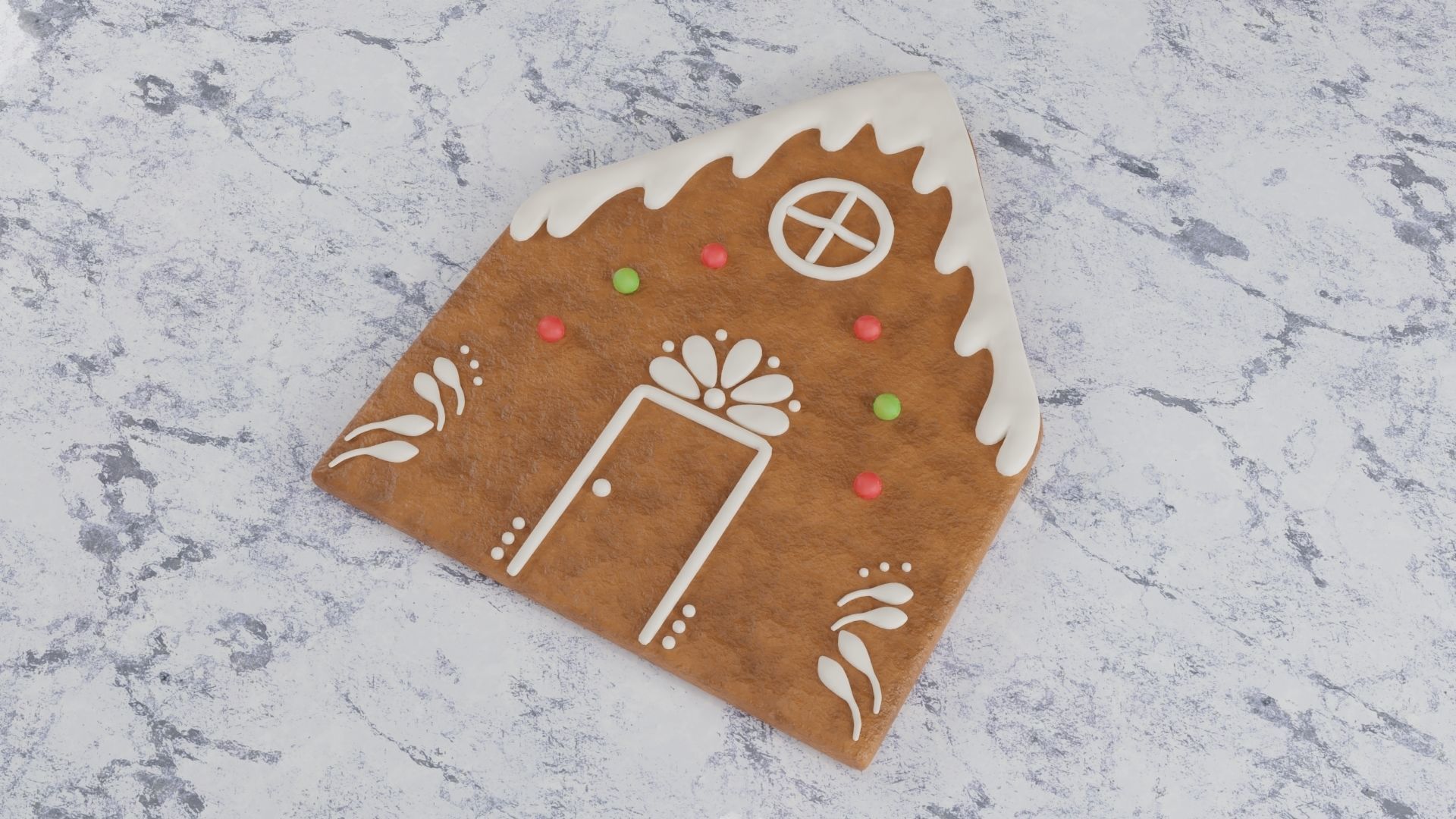 Gingerbread Christmas Cookie - House 3D Model Collection_9