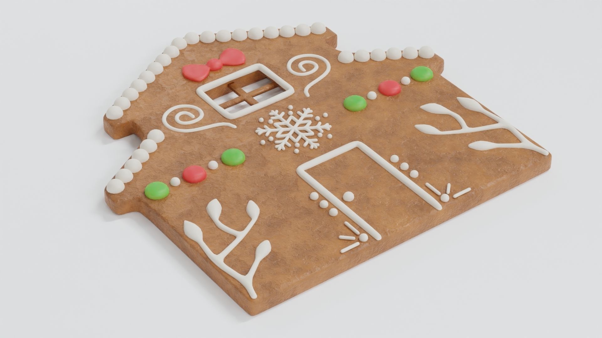 Gingerbread Christmas Cookie - House 3D Model Collection_11