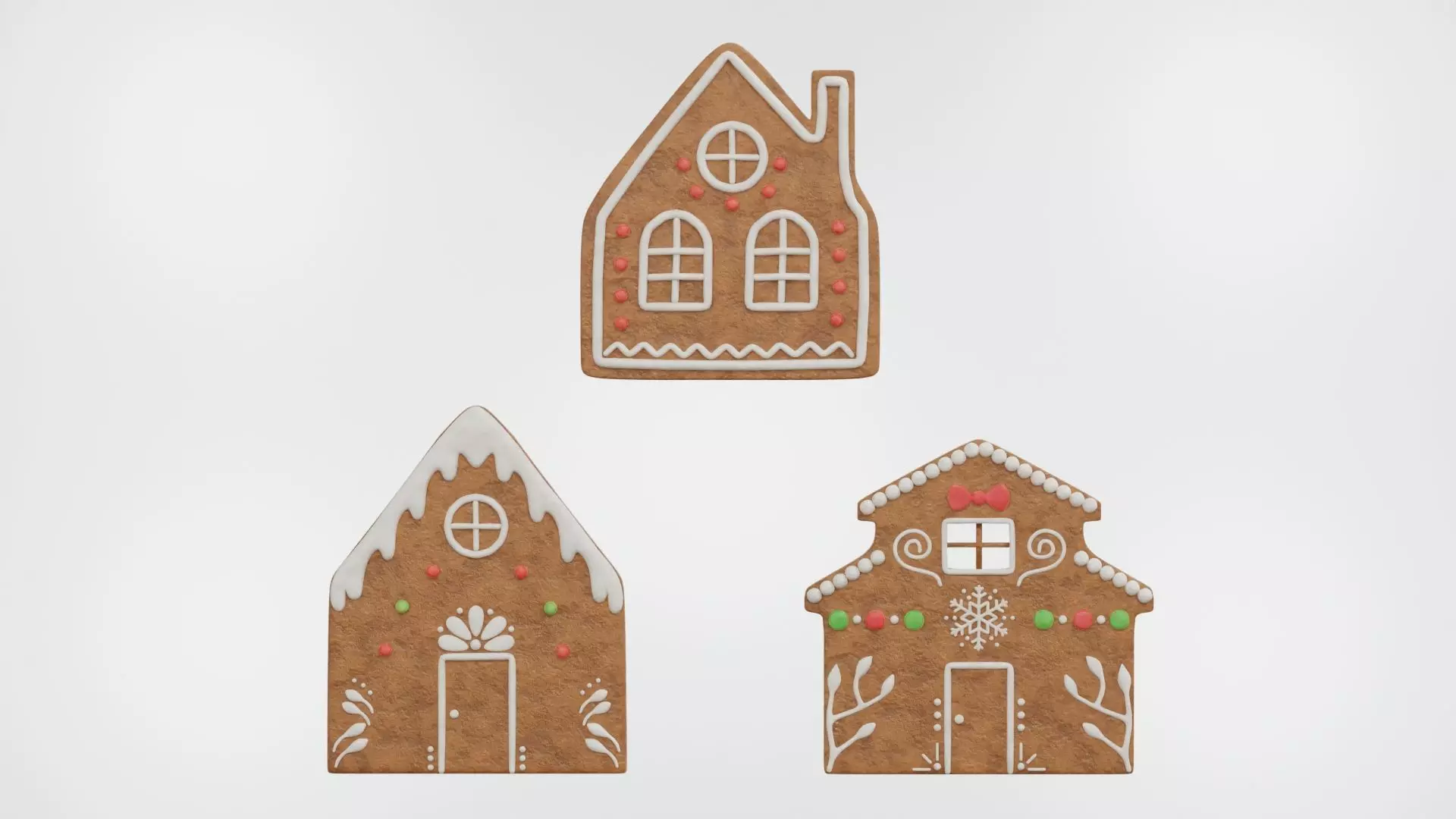 Gingerbread Christmas Cookie - House 3D Model Collection_0