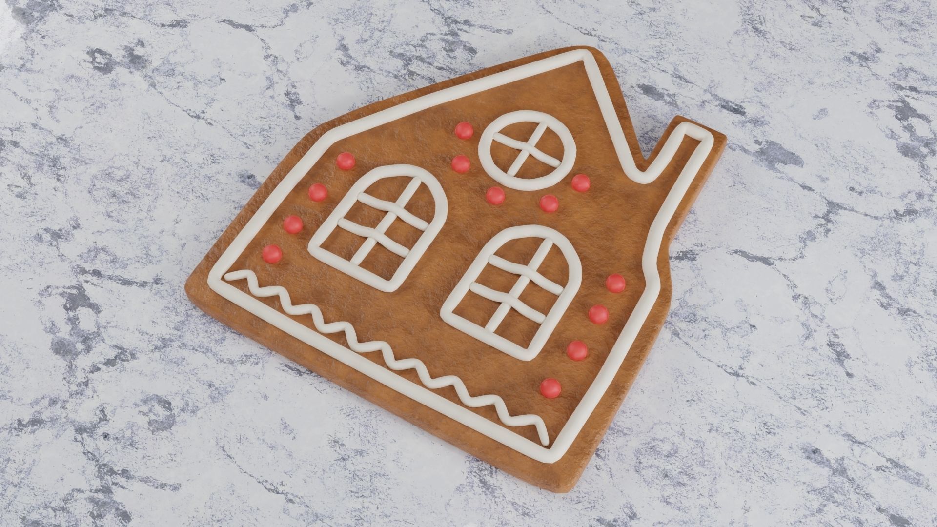 Gingerbread Christmas Cookie - House 3D Model Collection_6
