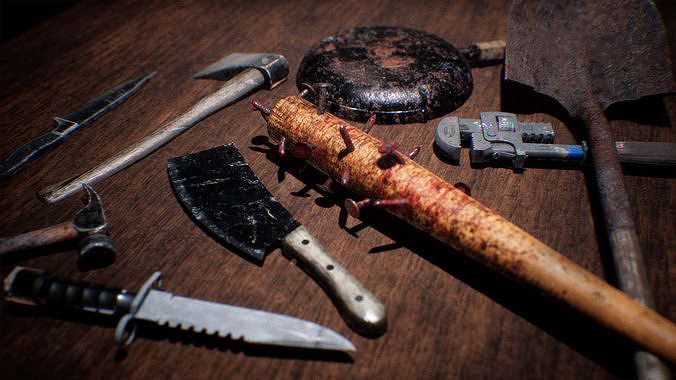 Melee Weapons  20 Assets Low-poly 3D model