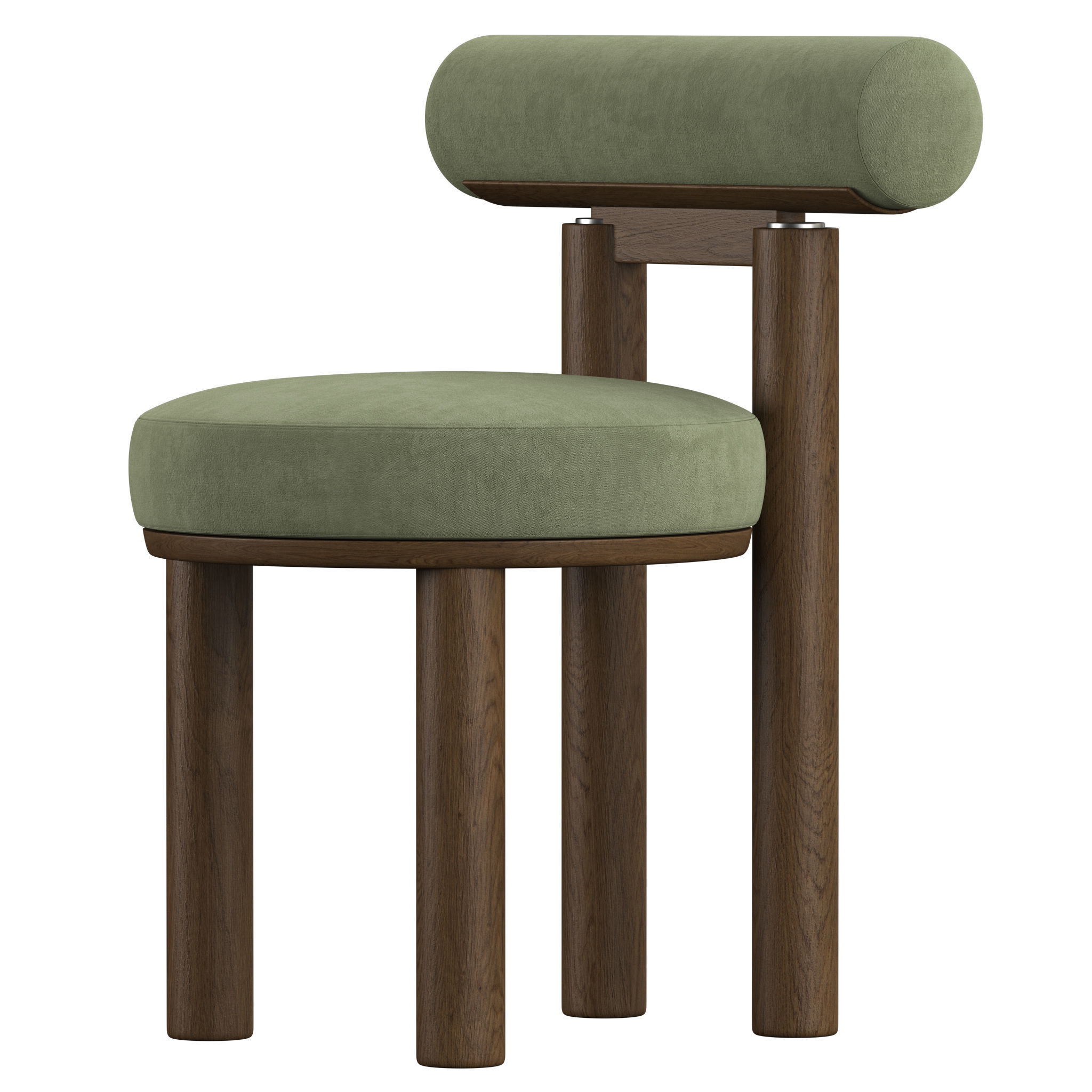 GROVER wooden chair with seat 3D model_2