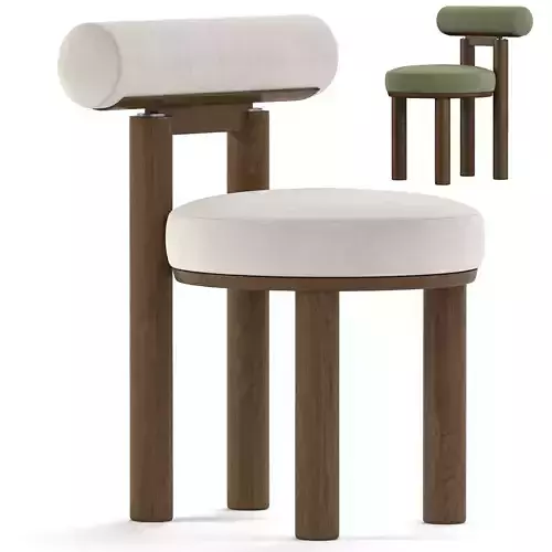 GROVER wooden chair with seat 3D model