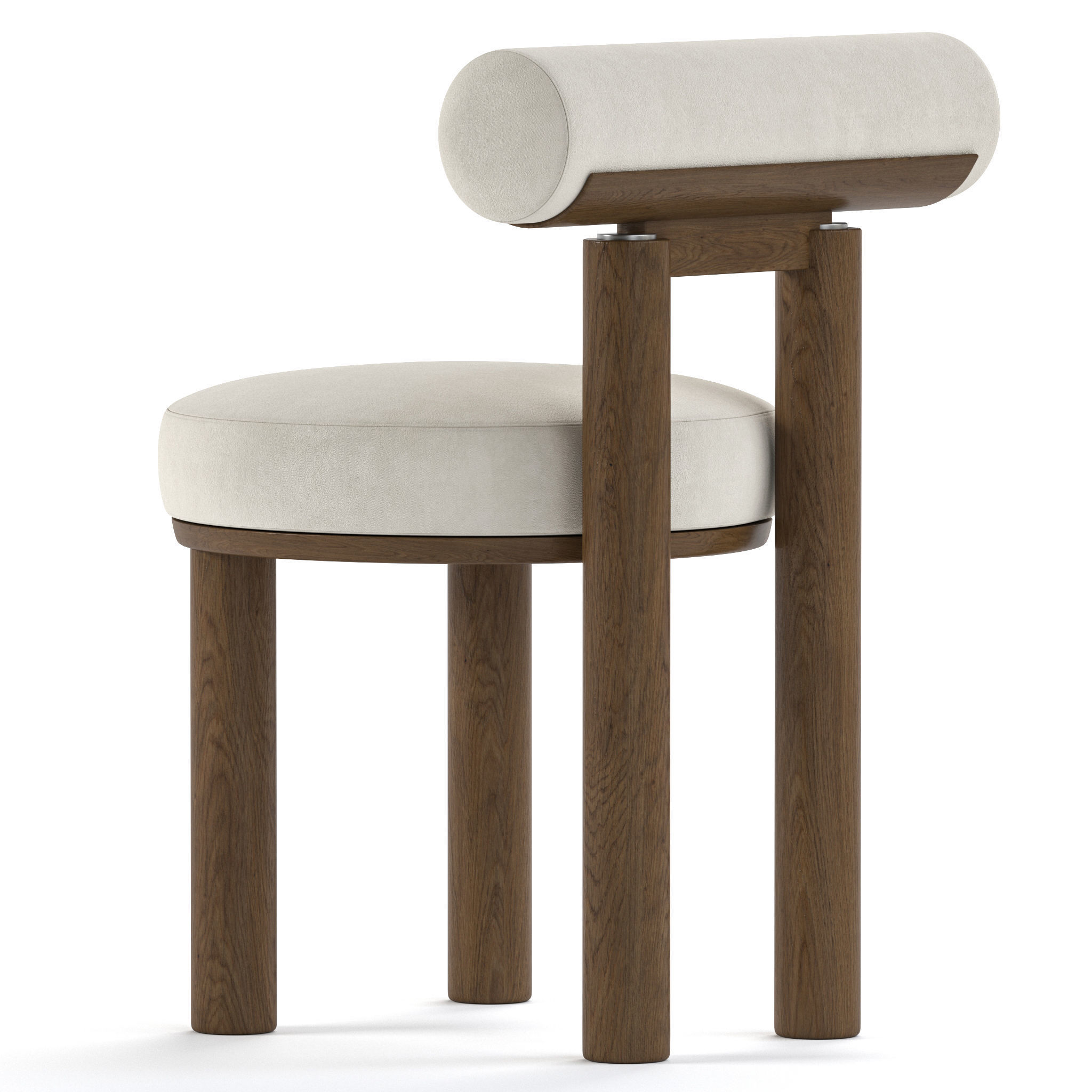 GROVER wooden chair with seat 3D model_1